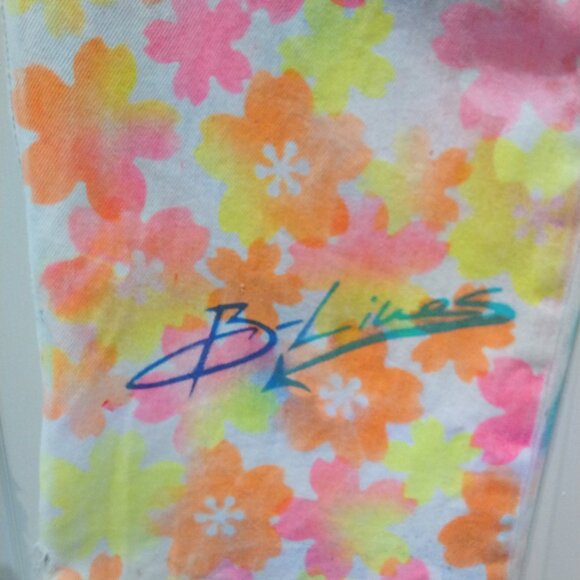 Custom paint job cherry blossom Levi's cross over B-Lines men's jeans - Picture 9 of 13